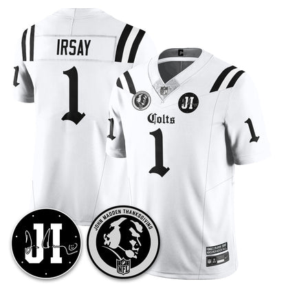 IND Gothic Vapor Limited Jersey - John Madden, Jim Irsay Patch - All Stitched