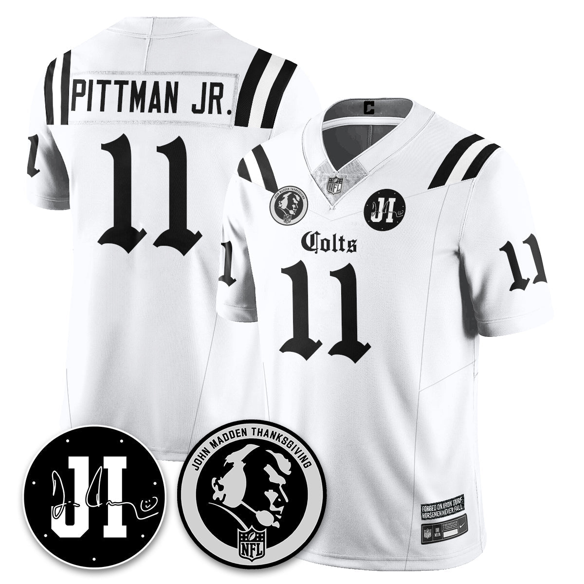 IND Gothic Vapor Limited Jersey - John Madden, Jim Irsay Patch - All Stitched