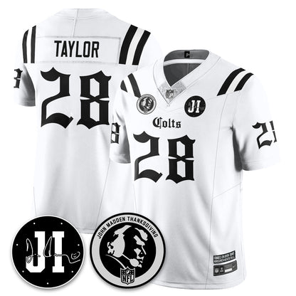 IND Gothic Vapor Limited Jersey - John Madden, Jim Irsay Patch - All Stitched