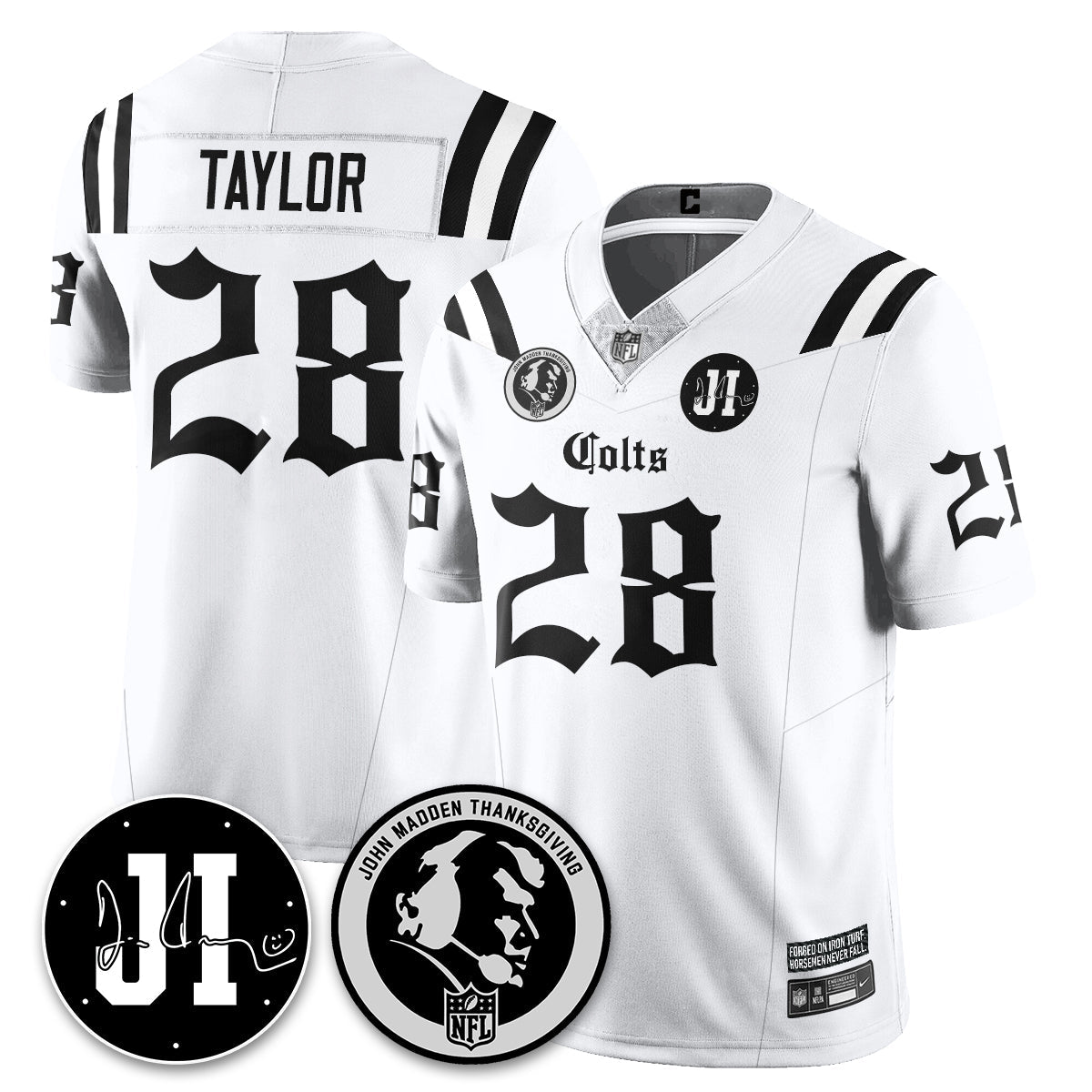 IND Gothic Vapor Limited Jersey - John Madden, Jim Irsay Patch - All Stitched