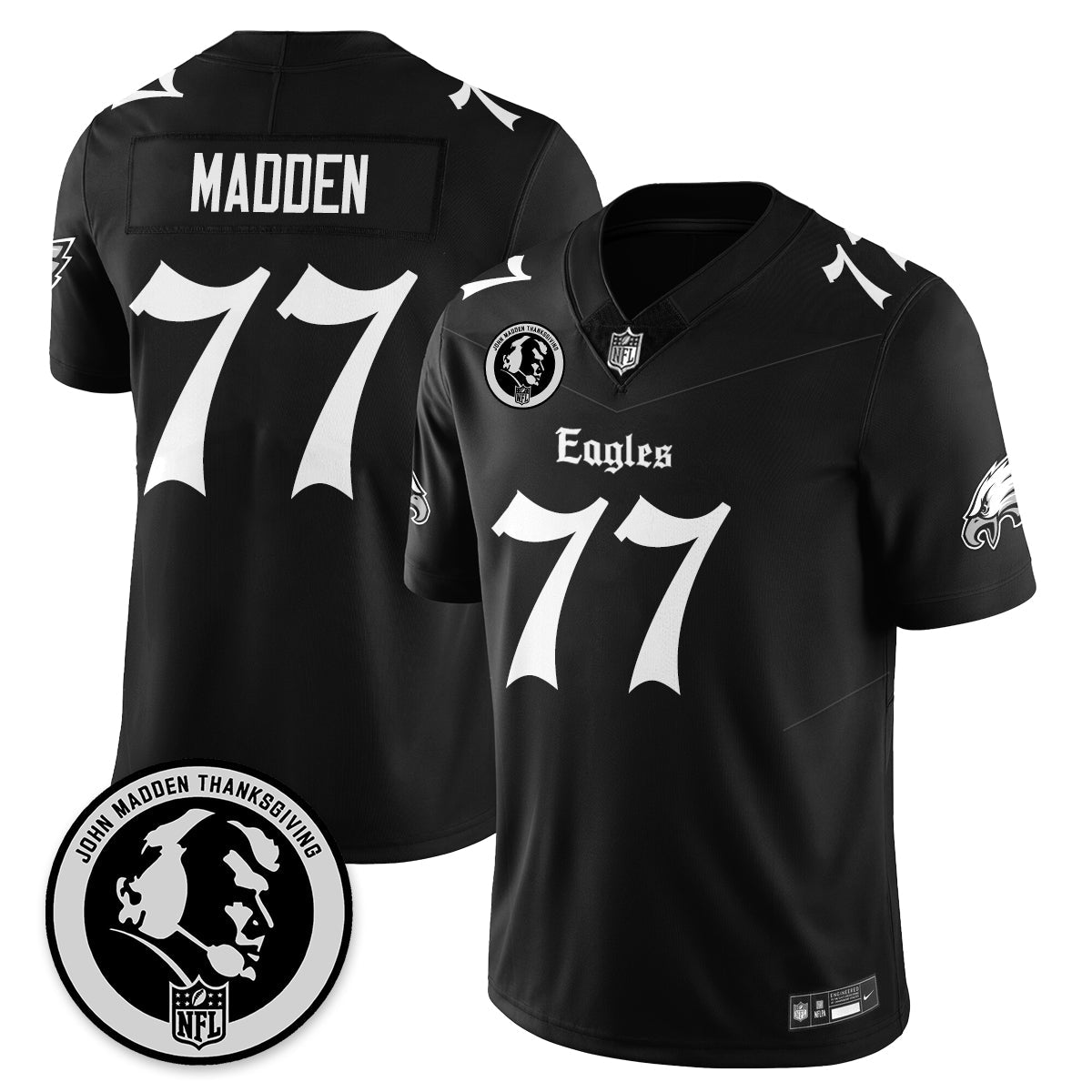 PHI Gothic Vapor Limited Jersey - John Madden Patch - All Stitched