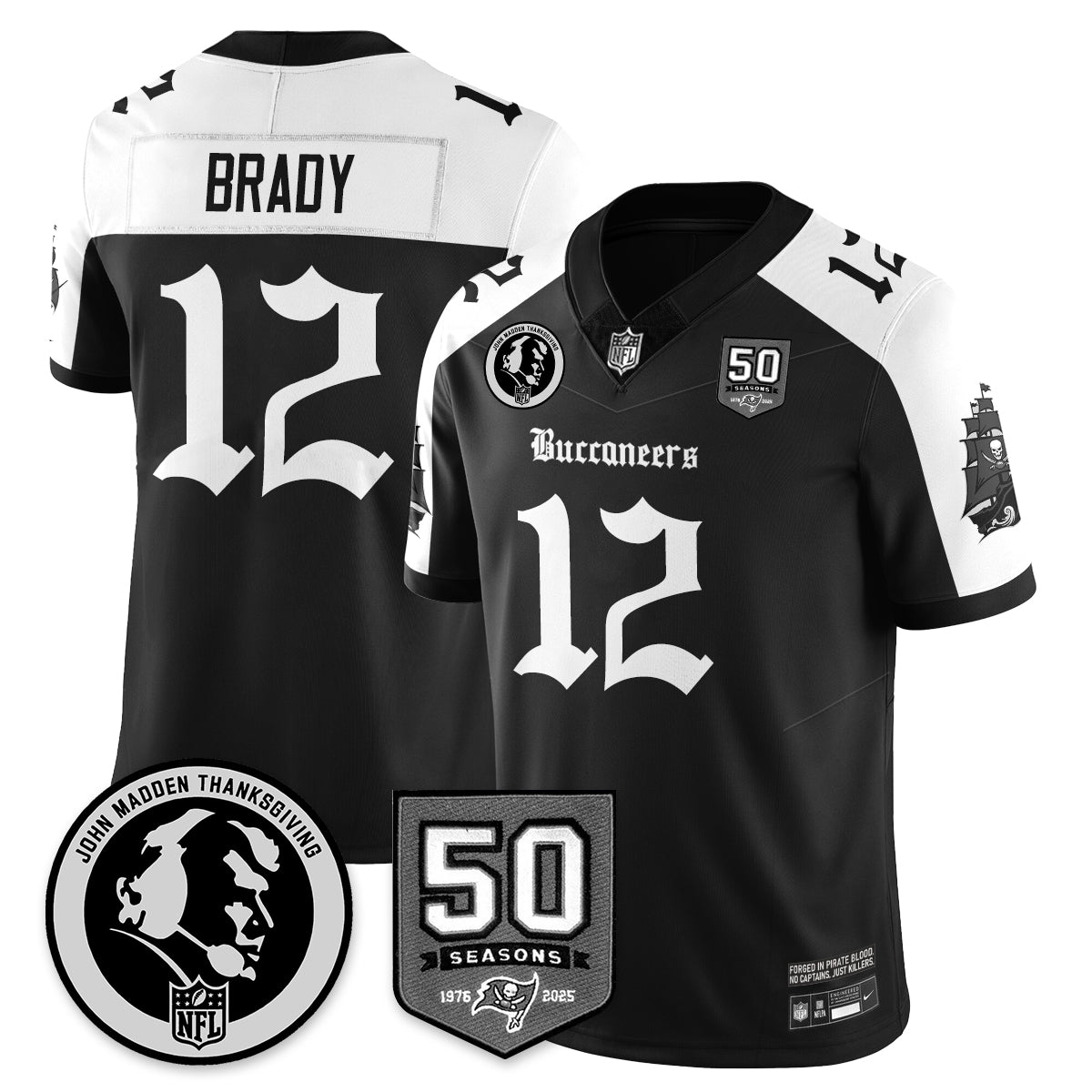 TB Gothic Vapor Limited Jersey - John Madden Patch - All Stitched