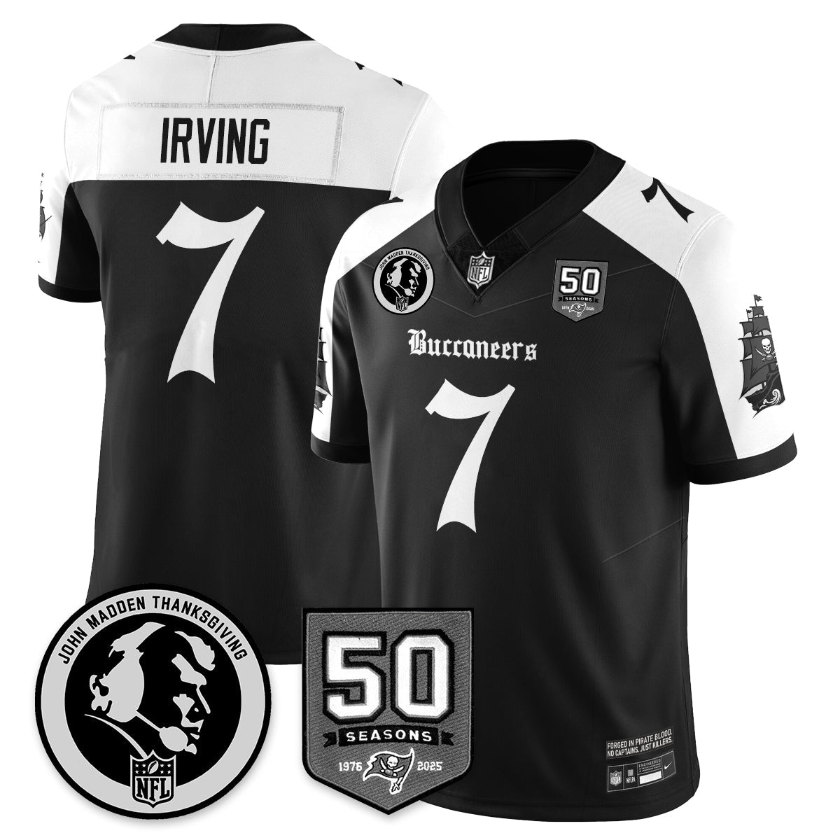 TB Gothic Vapor Limited Jersey - John Madden Patch - All Stitched