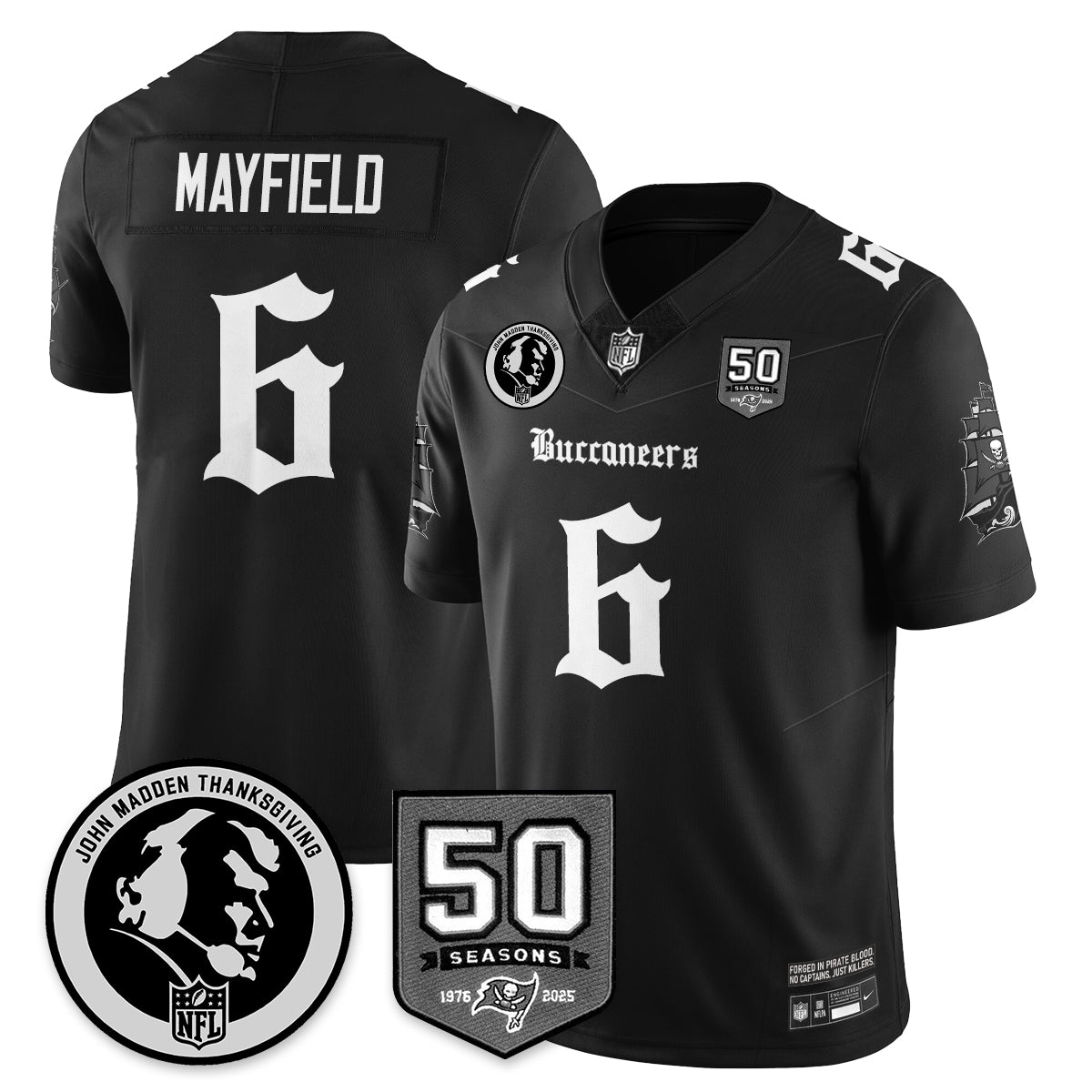 TB Gothic Vapor Limited Jersey - John Madden Patch - All Stitched