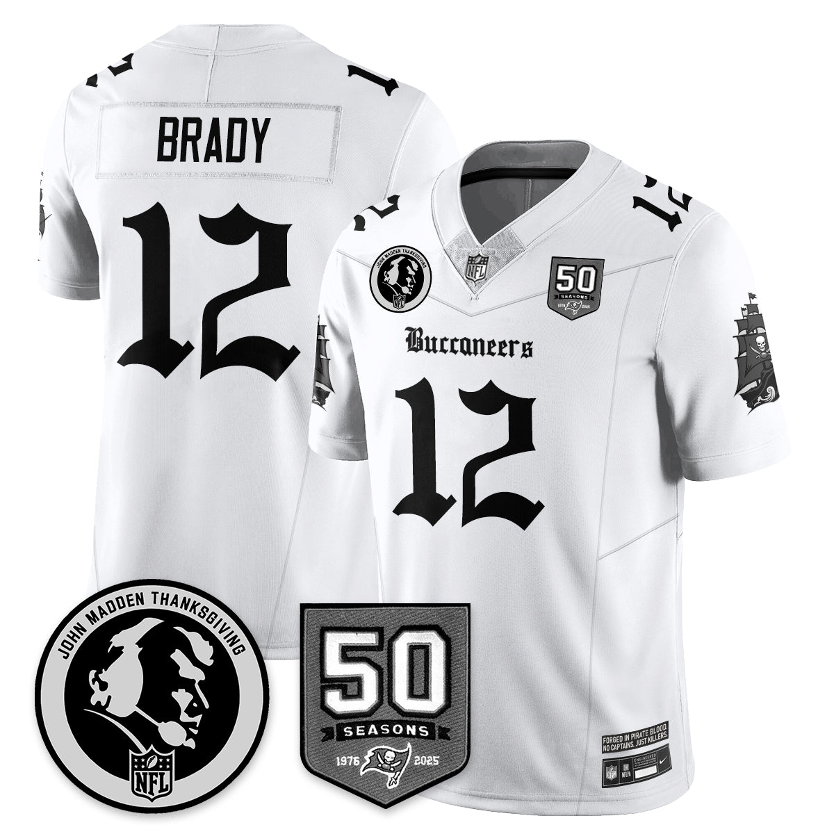 TB Gothic Vapor Limited Jersey - John Madden Patch - All Stitched