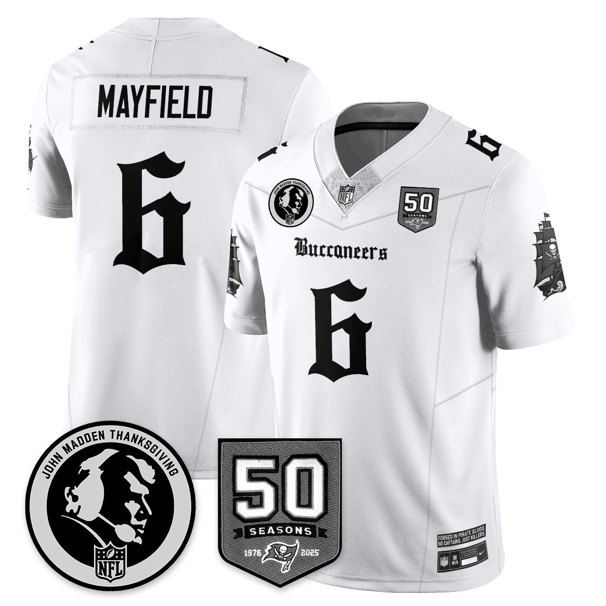 TB Gothic Vapor Limited Jersey - John Madden Patch - All Stitched