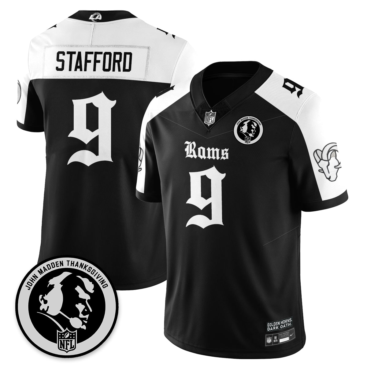 LAR Gothic Vapor Limited Jersey - John Madden Patch - All Stitched