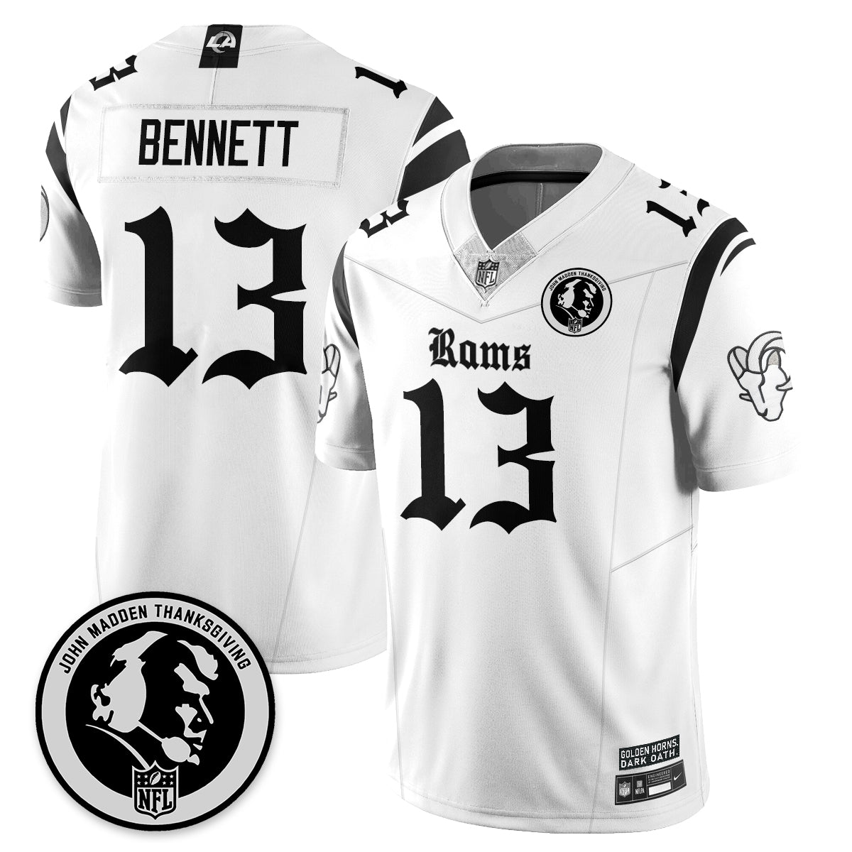 LAR Gothic Vapor Limited Jersey - John Madden Patch - All Stitched