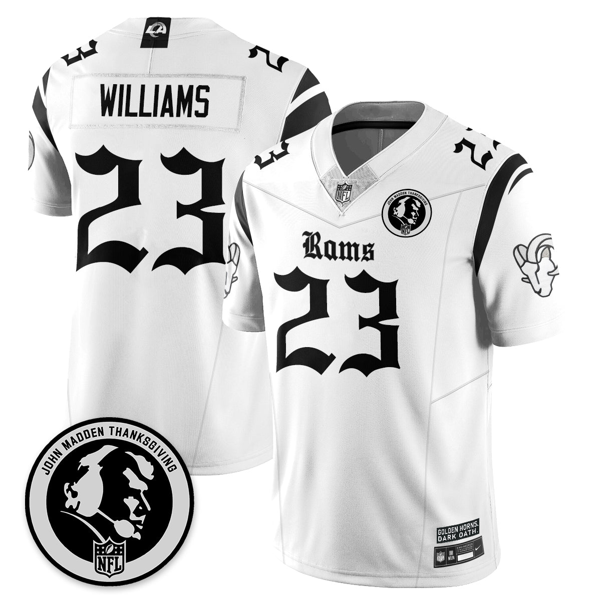 LAR Gothic Vapor Limited Jersey - John Madden Patch - All Stitched