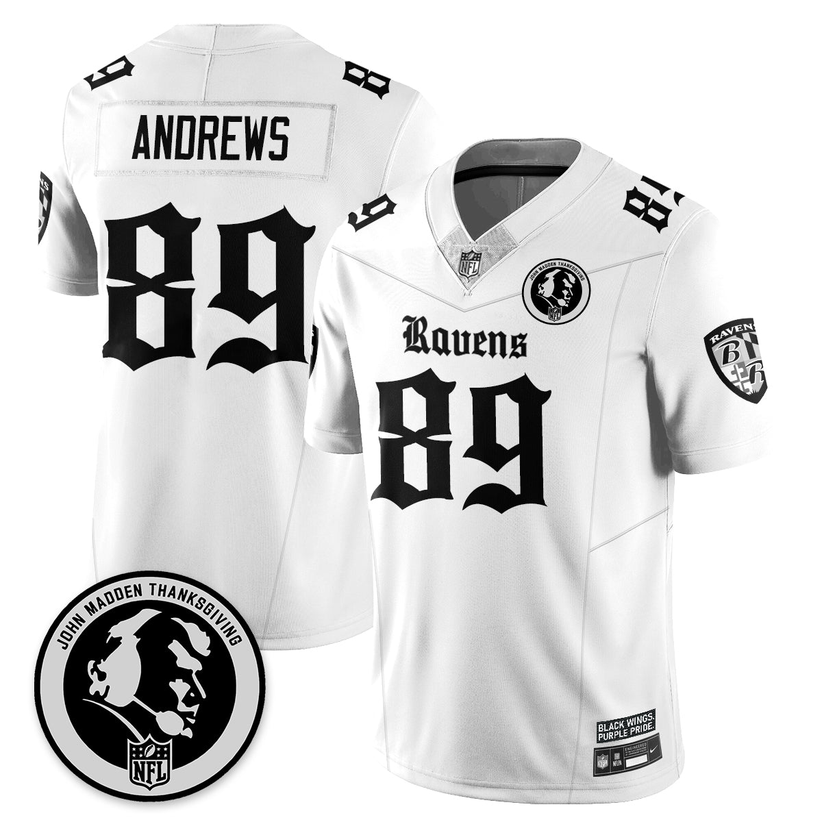 BAL Gothic Vapor Limited Jersey - John Madden Patch - All Stitched