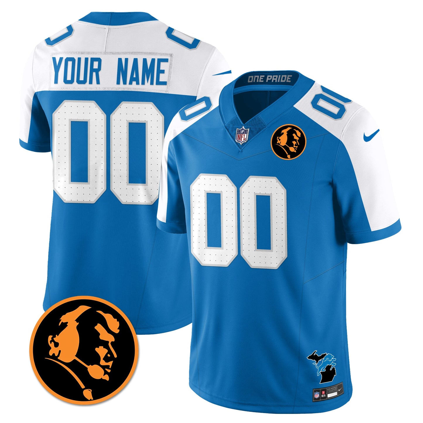 DET Vapor Limited Custom Jersey - John Madden Patch - All Stitched