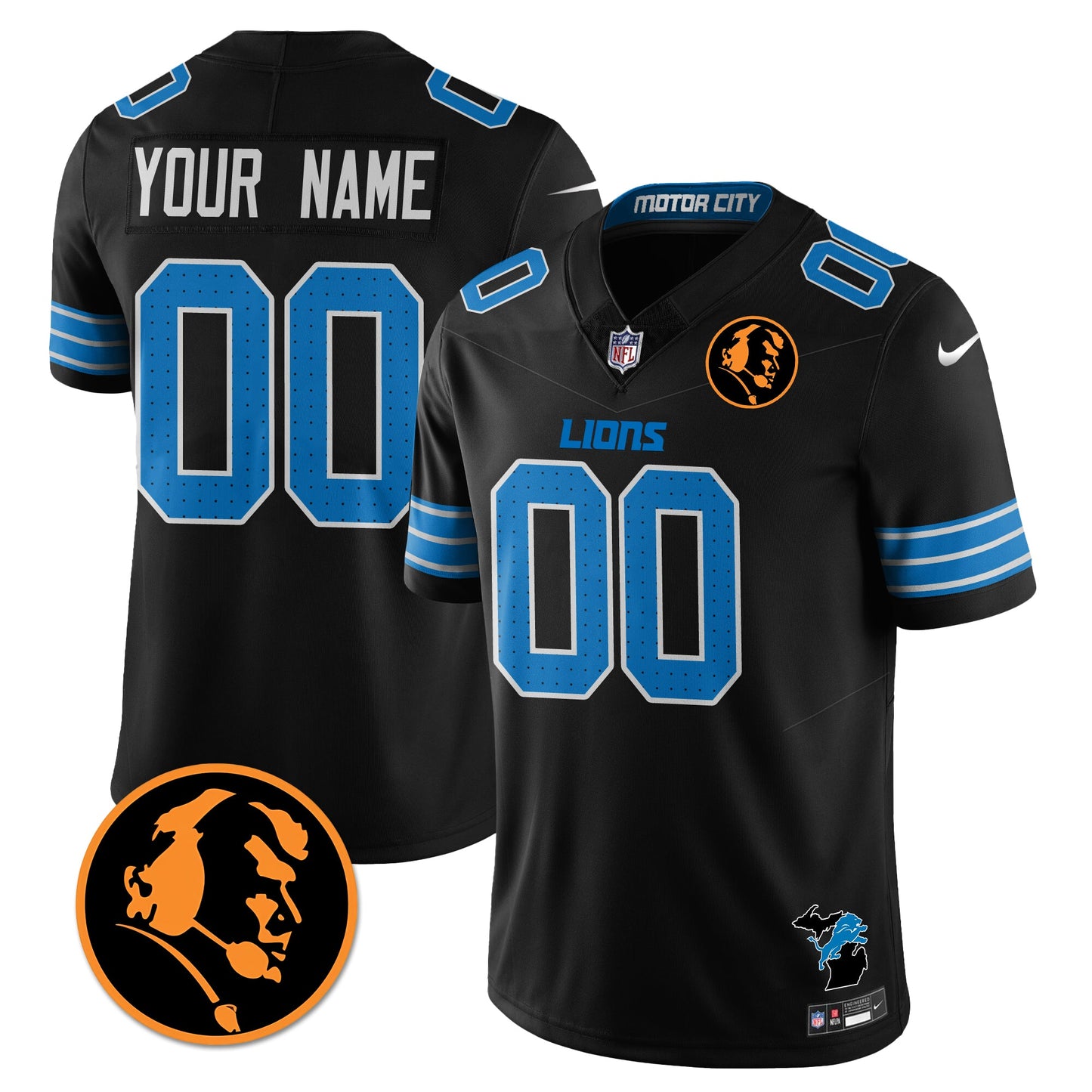 DET Vapor Limited Custom Jersey - John Madden Patch - All Stitched