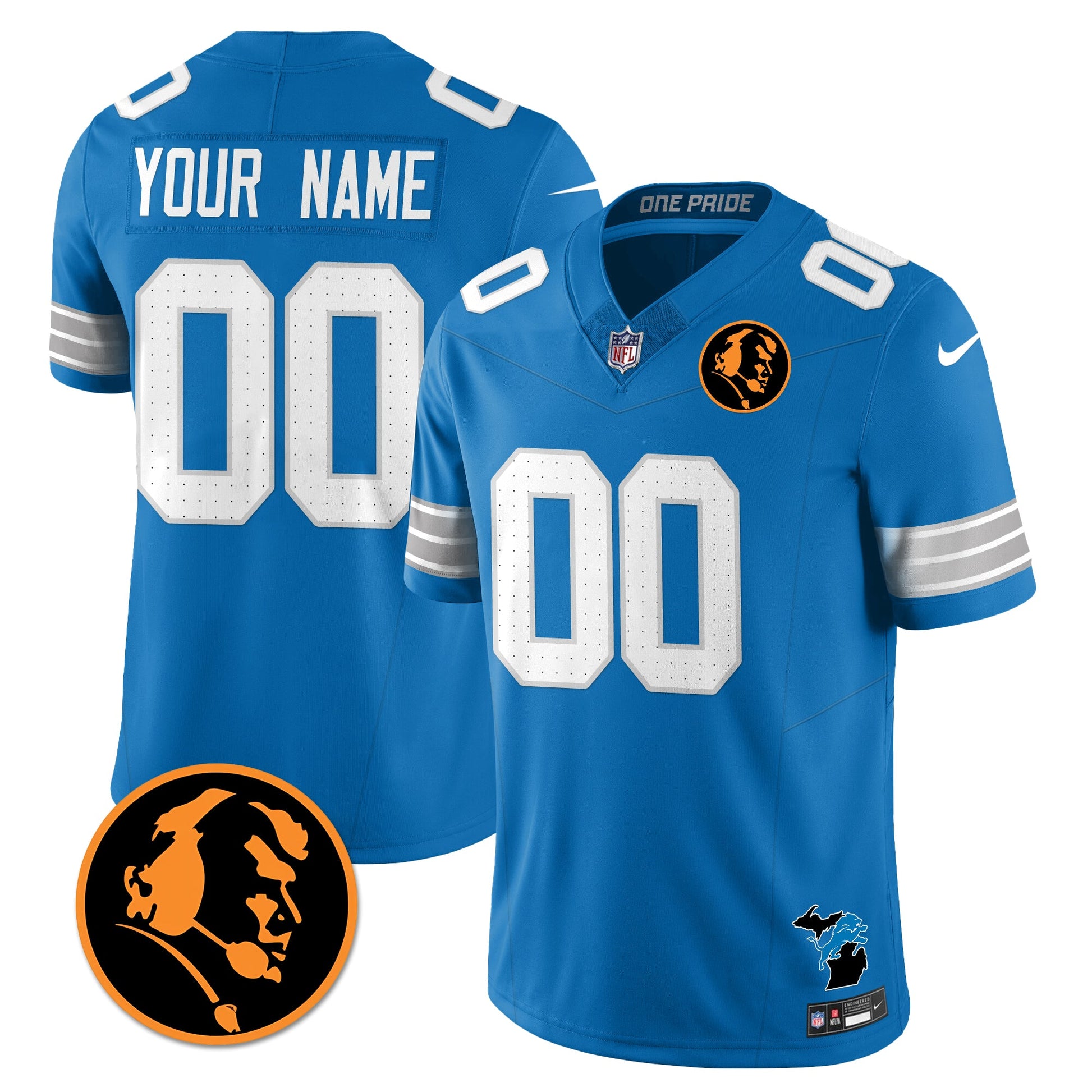 DET Vapor Limited Custom Jersey - John Madden Patch - All Stitched