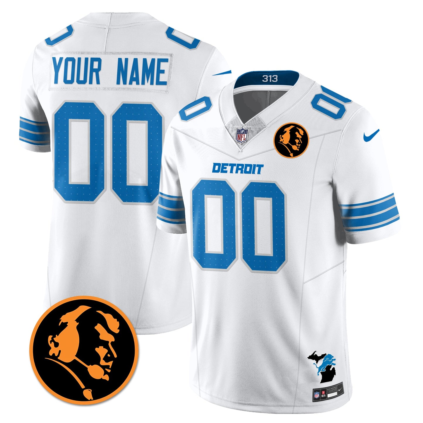 DET Vapor Limited Custom Jersey - John Madden Patch - All Stitched
