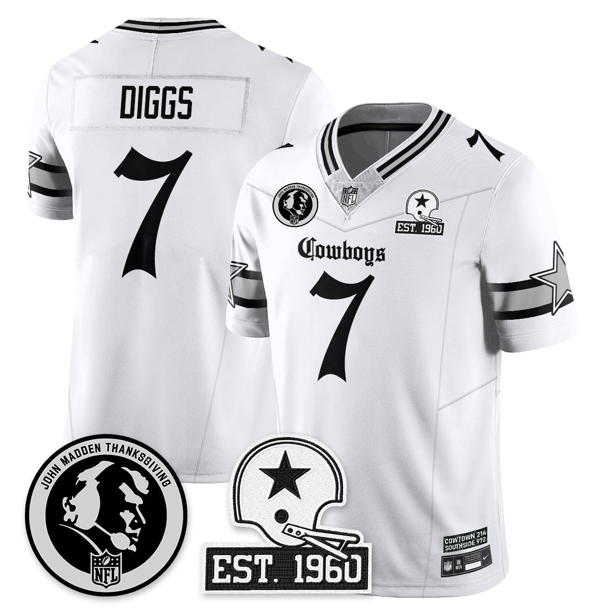 DAL Gothic Vapor Limited Jersey - John Madden Patch - All Stitched