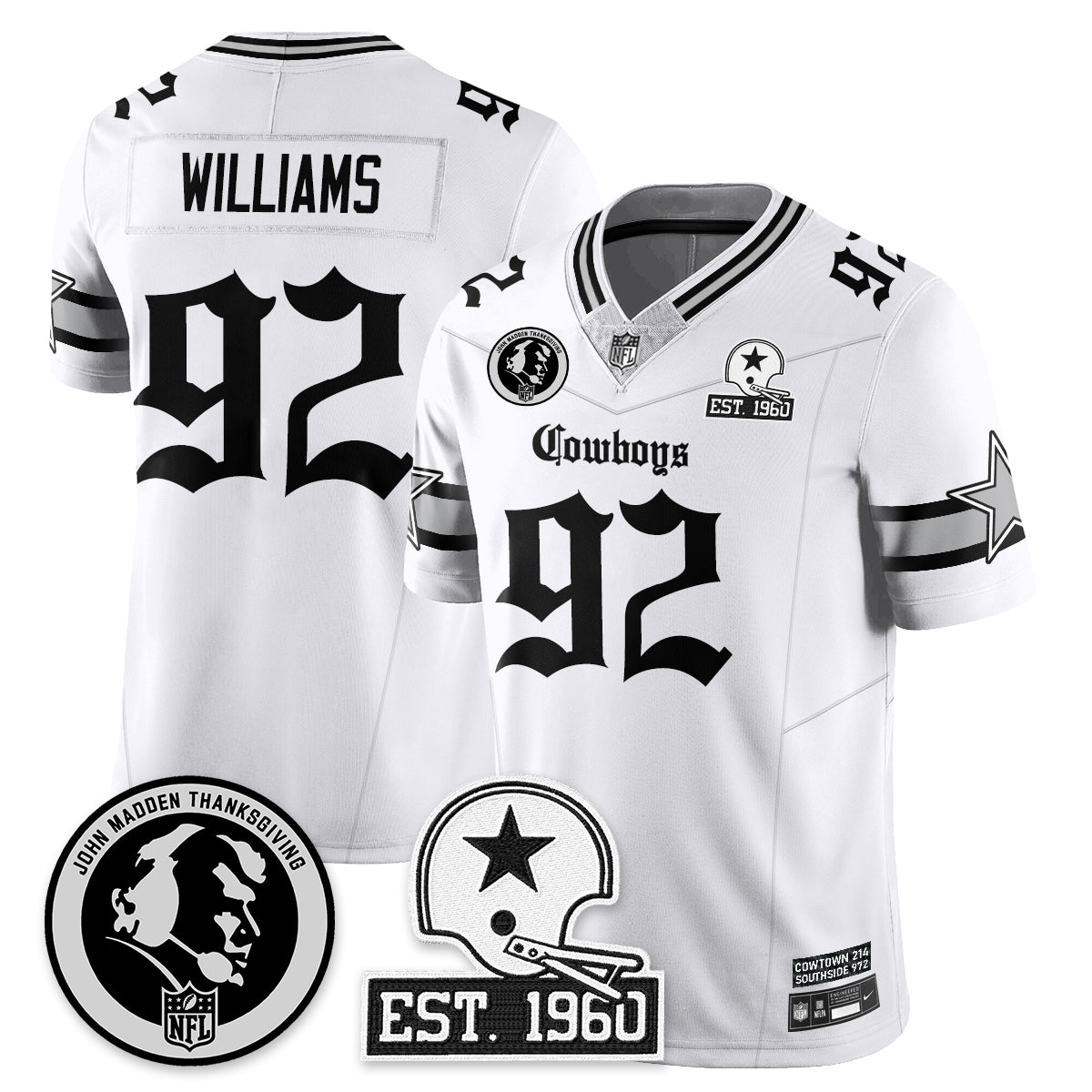 DAL Gothic Vapor Limited Jersey - John Madden Patch - All Stitched