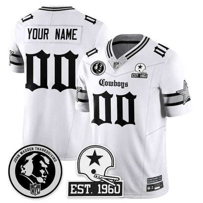 DAL Gothic Vapor Limited Custom Jersey - John Madden Patch - All Stitched