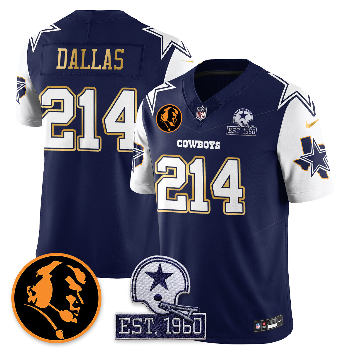 DAL Vapor Limited Gold Jersey - John Madden Patch - All Stitched