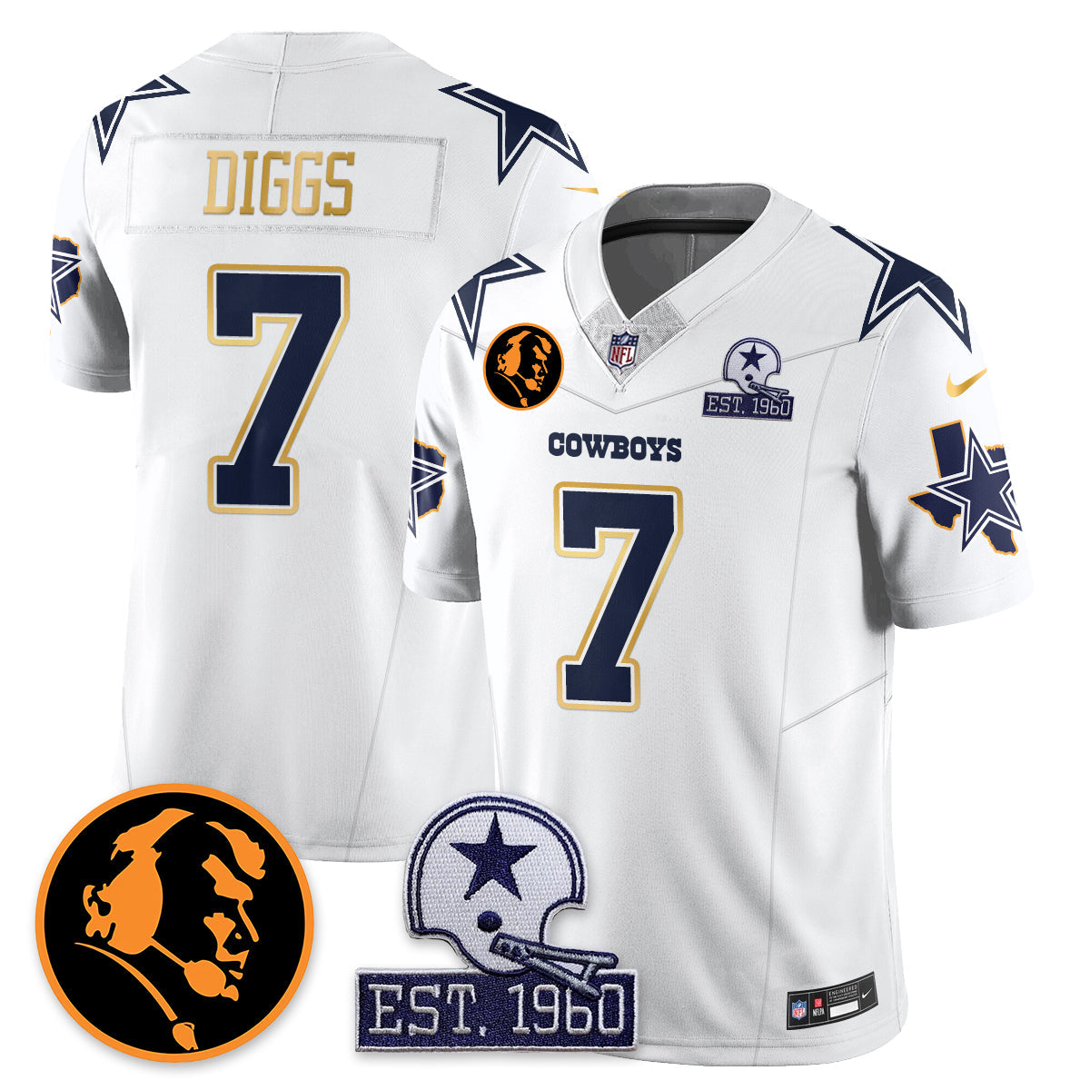 DAL Vapor Limited Gold Jersey - John Madden Patch - All Stitched