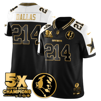 DAL 5-Time Champions Vapor Limited Gold Jersey - John Madden Patch - All Stitched