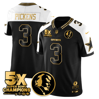 DAL 5-Time Champions Vapor Limited Gold Jersey - John Madden Patch - All Stitched