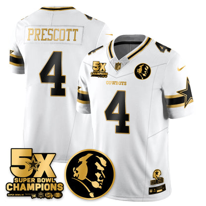 DAL 5-Time Champions Vapor Limited Gold Jersey - John Madden Patch - All Stitched