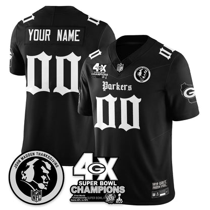 GB Gothic Vapor Limited Custom Jersey - John Madden Patch - All Stitched