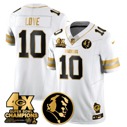 GB 4-Time Champions Vapor Limited Gold Jersey - John Madden Patch - All Stitched