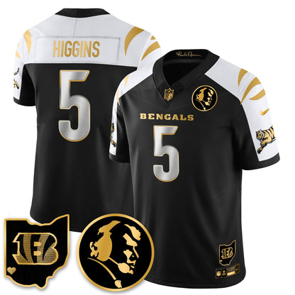 CIN Vapor Limited Gold Jersey - John Madden Patch - All Stitched