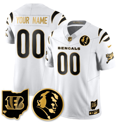 CIN Vapor Limited Gold Custom Jersey - John Madden Patch - All Stitched