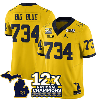 MICH 12x-Time National Champions Vapor Limited Football Jersey - All Stitched
