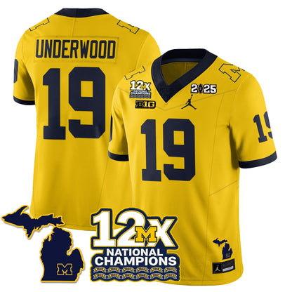 MICH 12x-Time National Champions Vapor Limited Football Jersey - All Stitched