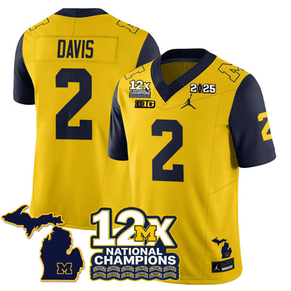 MICH 12x-Time National Champions Vapor Limited Football Jersey - All Stitched