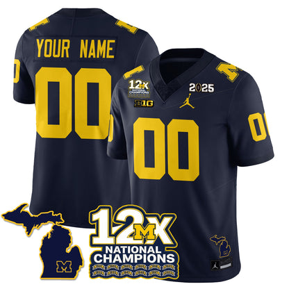 MICH 12x-Time National Champions Vapor Limited Football Jersey - All Stitched