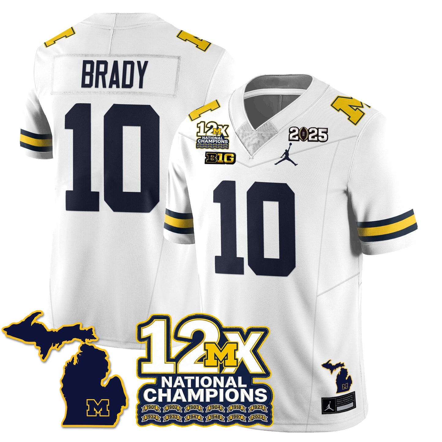 MICH 12x-Time National Champions Vapor Limited Football Jersey - All Stitched