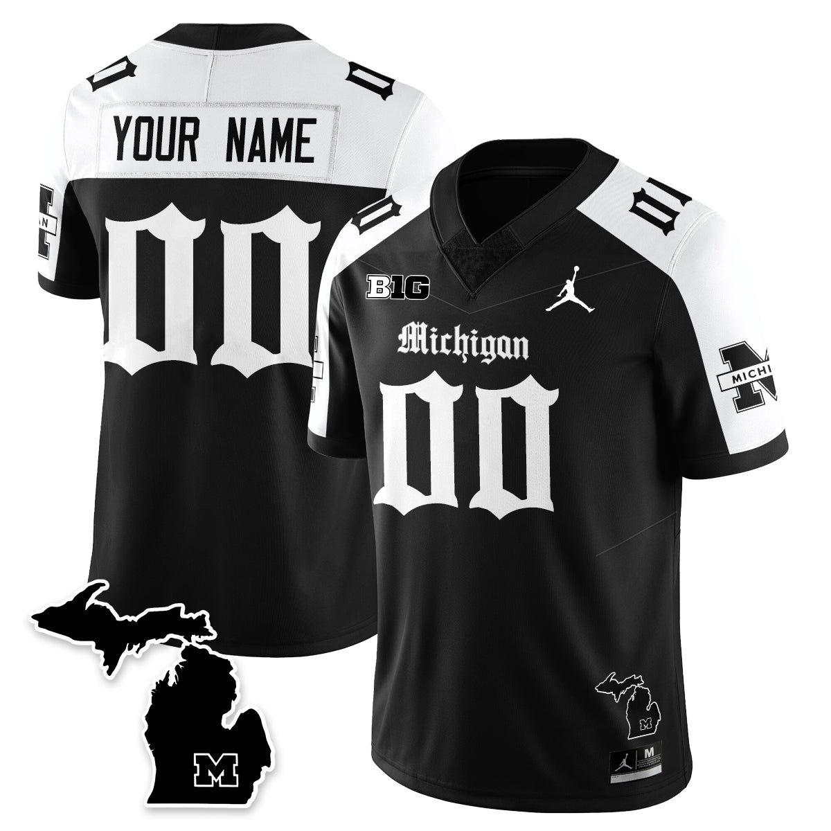 MICH Gothic Vapor Limited Football Jersey - All Stitched