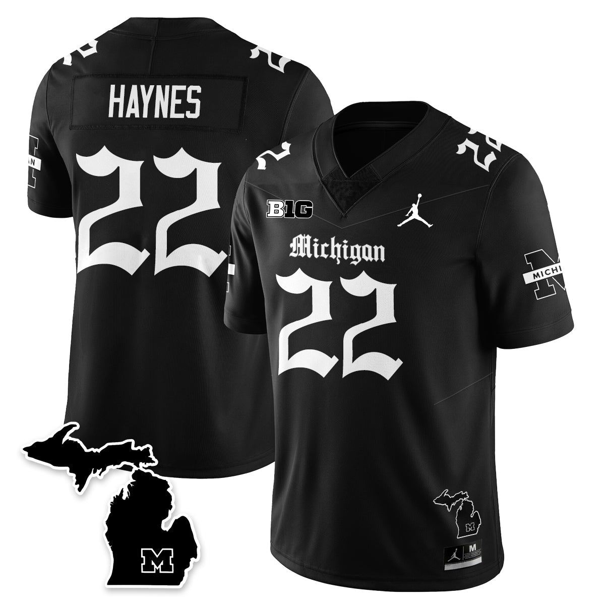 MICH Gothic Vapor Limited Football Jersey - All Stitched