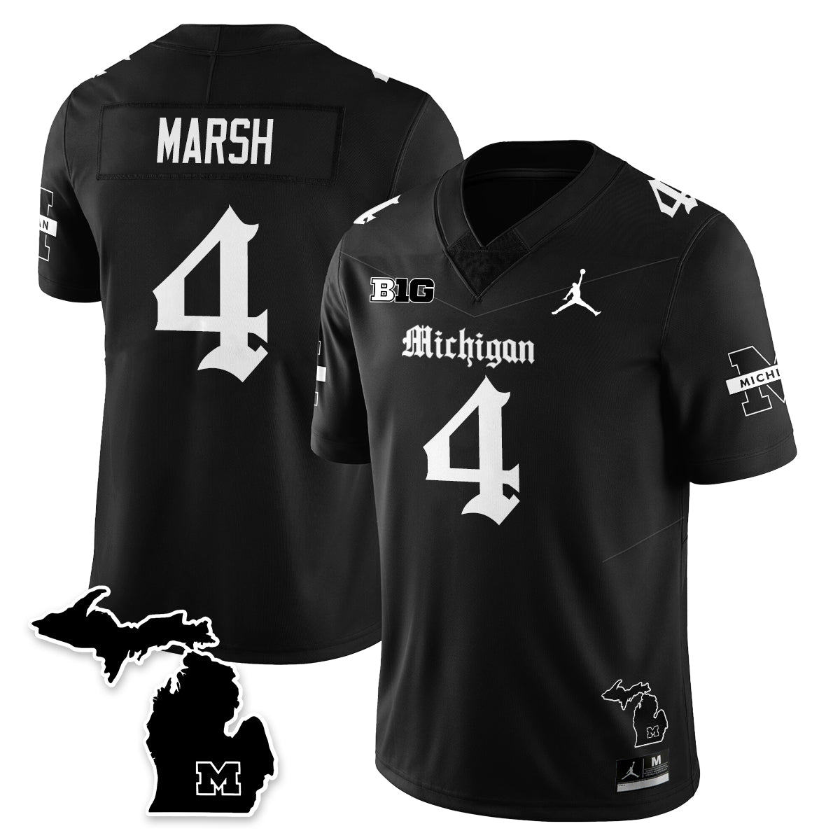 MICH Gothic Vapor Limited Football Jersey - All Stitched