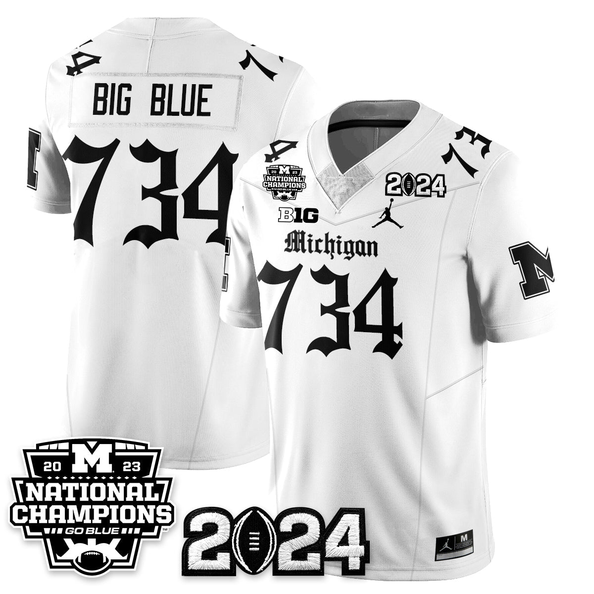 MICH Gothic 2023 National Champions Vapor Limited Football Jersey - All Stitched