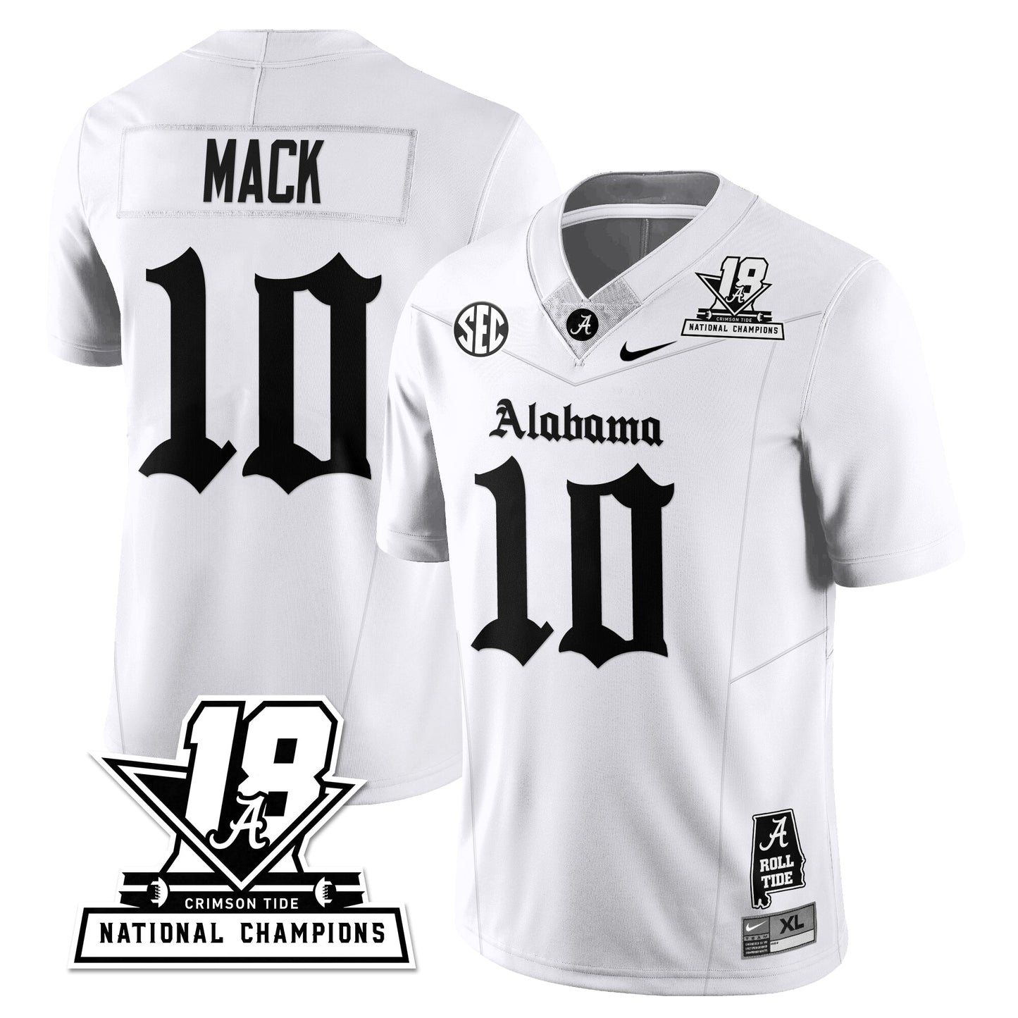 BAMA 18x-Time National Champions Gothic Vapor Limited Jersey - All Stitched