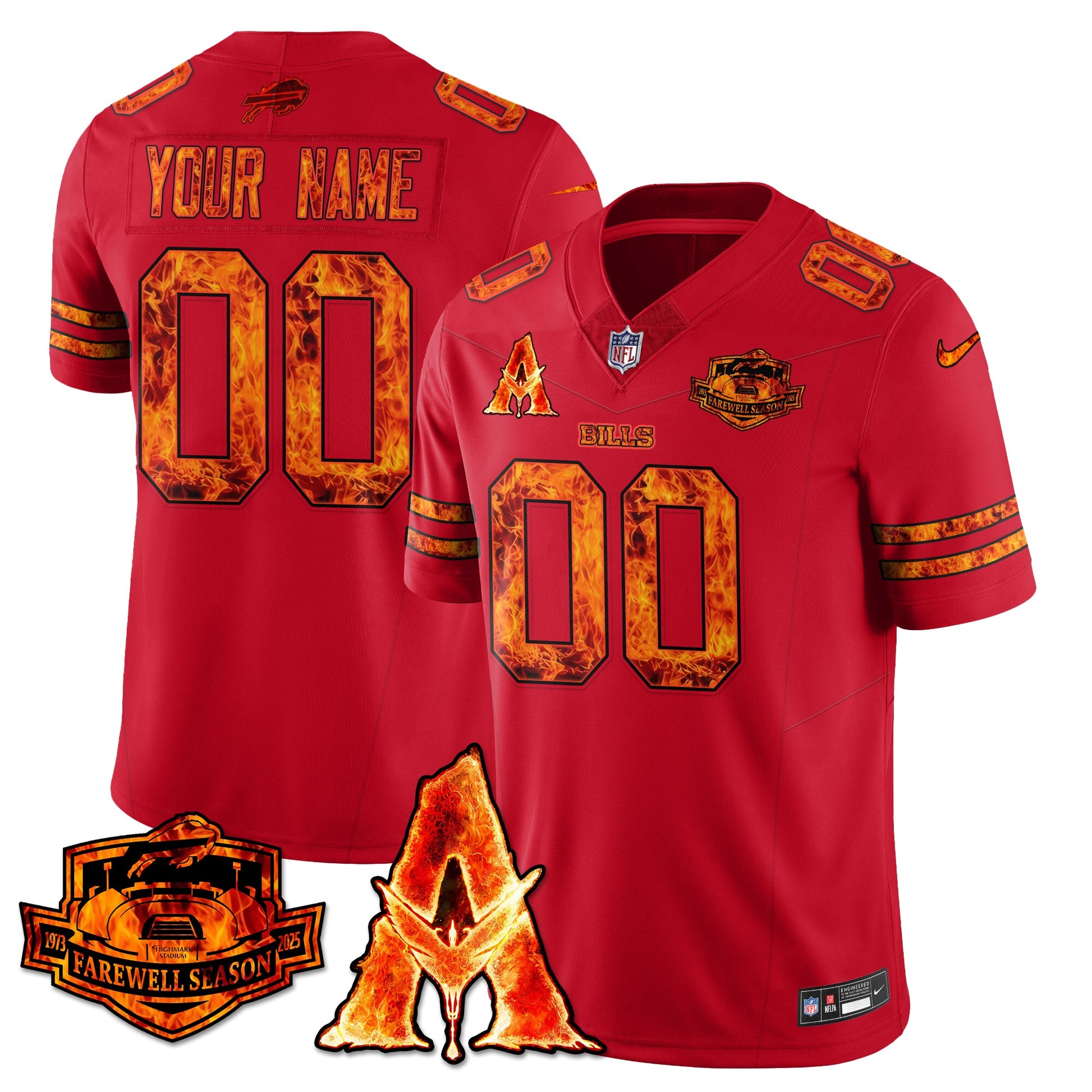 BUF x Avatar 3 Fire and Ash Custom Jersey - Stitched