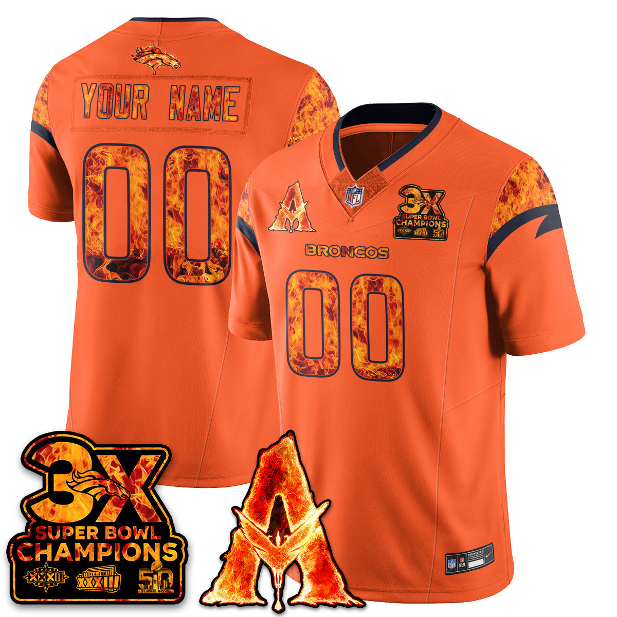 Custom DEN x Avatar 3 Fire and Ash Jersey - All Stitched