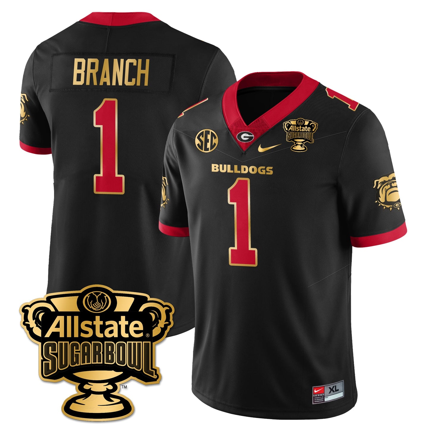 UGA Vapor Limited Football Jersey - Sugar Bowl - All Stitched