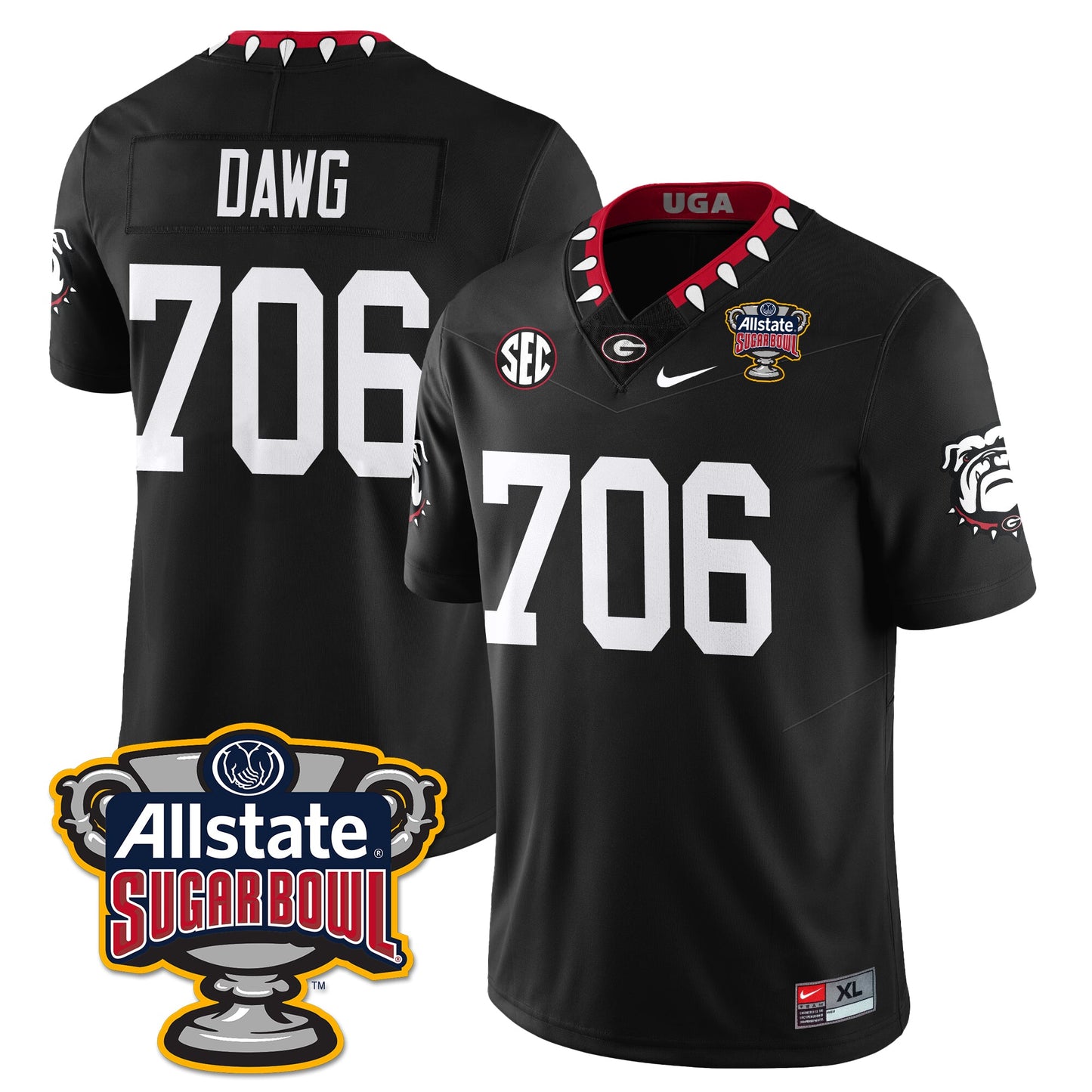 UGA Vapor Limited Football Jersey - Sugar Bowl - All Stitched