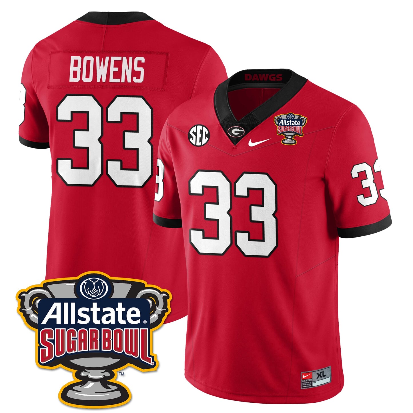 UGA Vapor Limited Football Jersey - Sugar Bowl - All Stitched