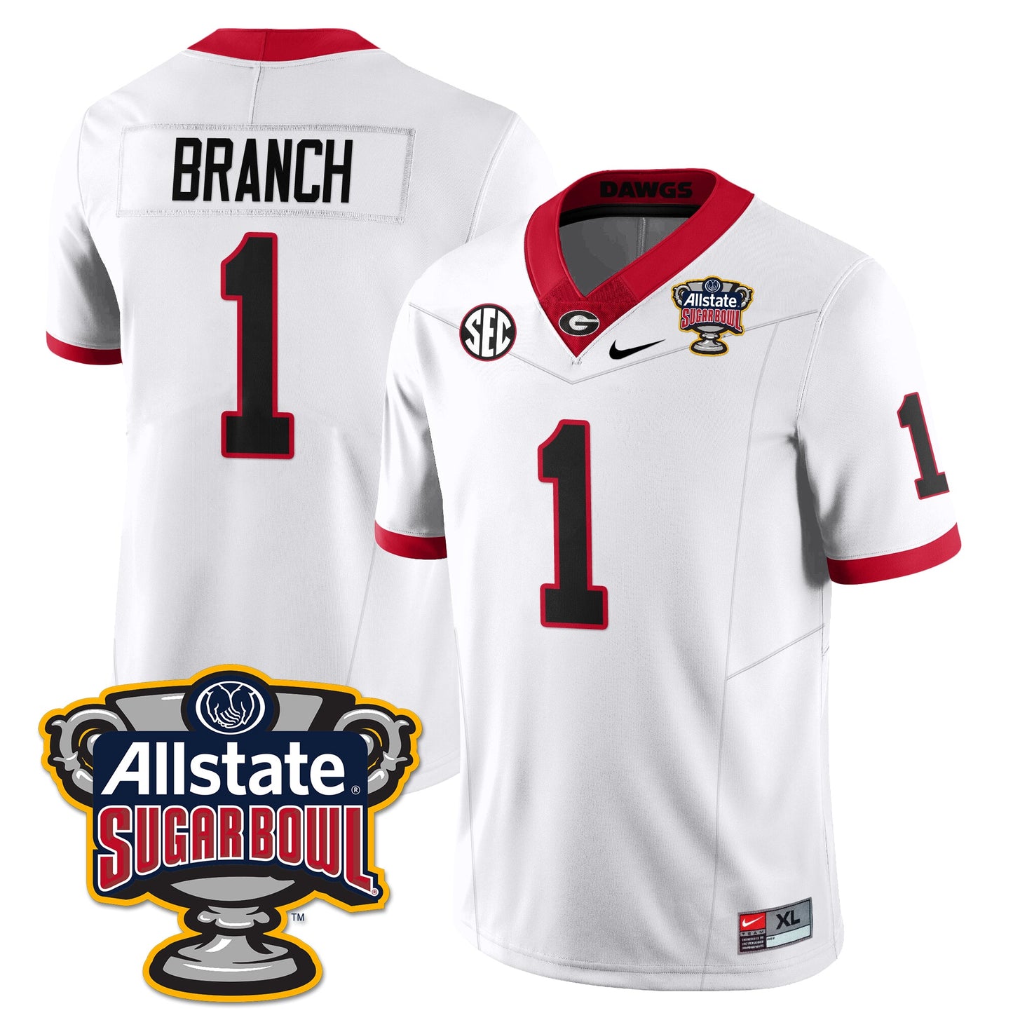 UGA Vapor Limited Football Jersey - Sugar Bowl - All Stitched