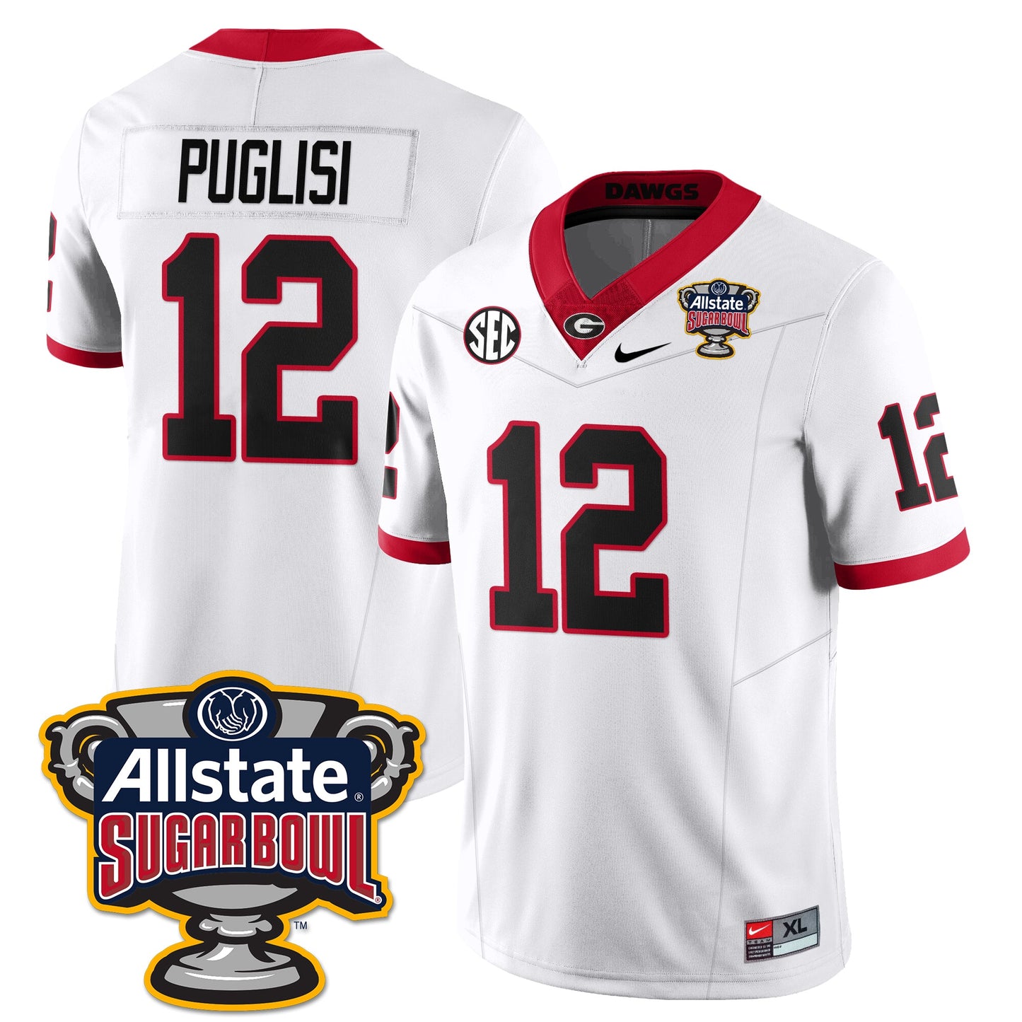 UGA Vapor Limited Football Jersey - Sugar Bowl - All Stitched