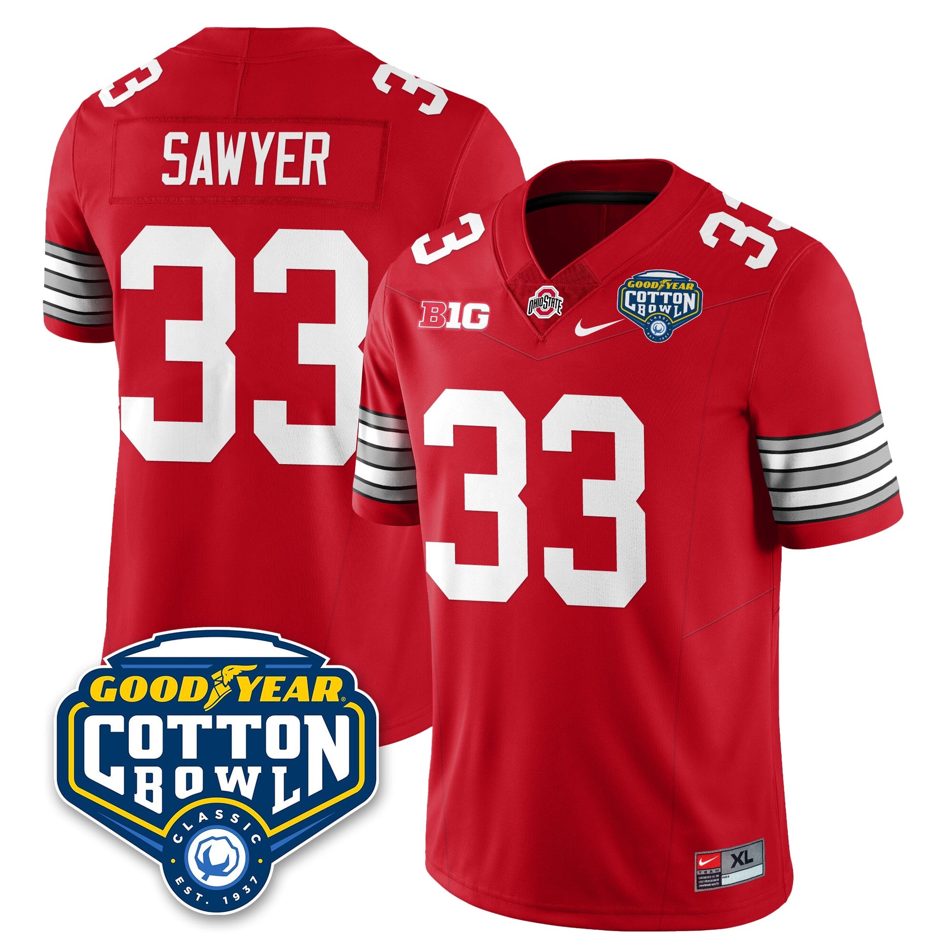Ohio State Buckeyes Football Vapor Limited Jersey - Cotton Bowl - All Stitched