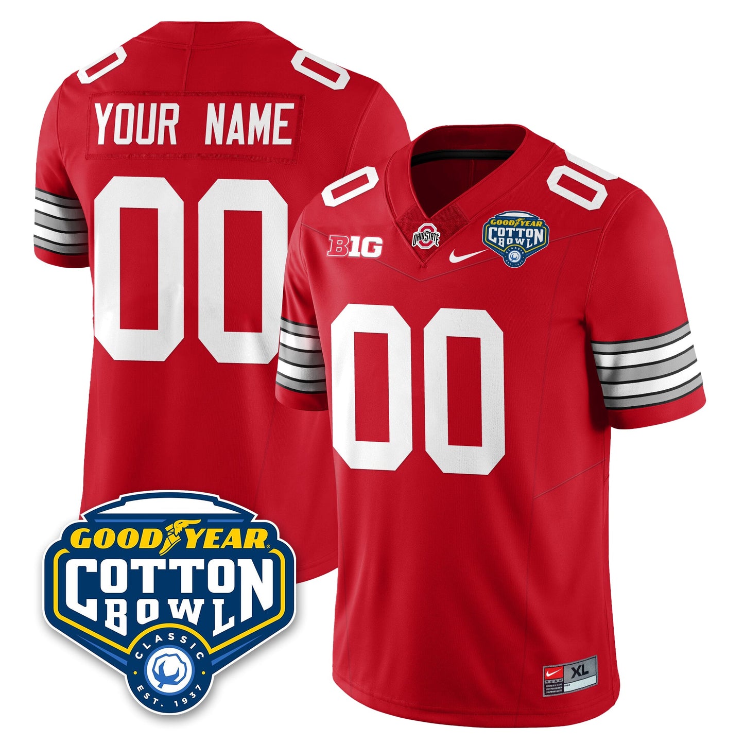 Ohio State Buckeyes Football Vapor Limited Custom Jersey - Cotton Bowl - All Stitched