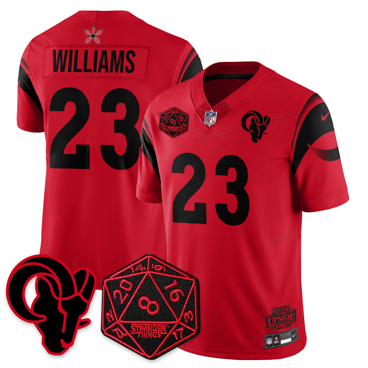 Los Angeles Rams Stranger Things Vapor Limited Jersey V2 - All Stitched